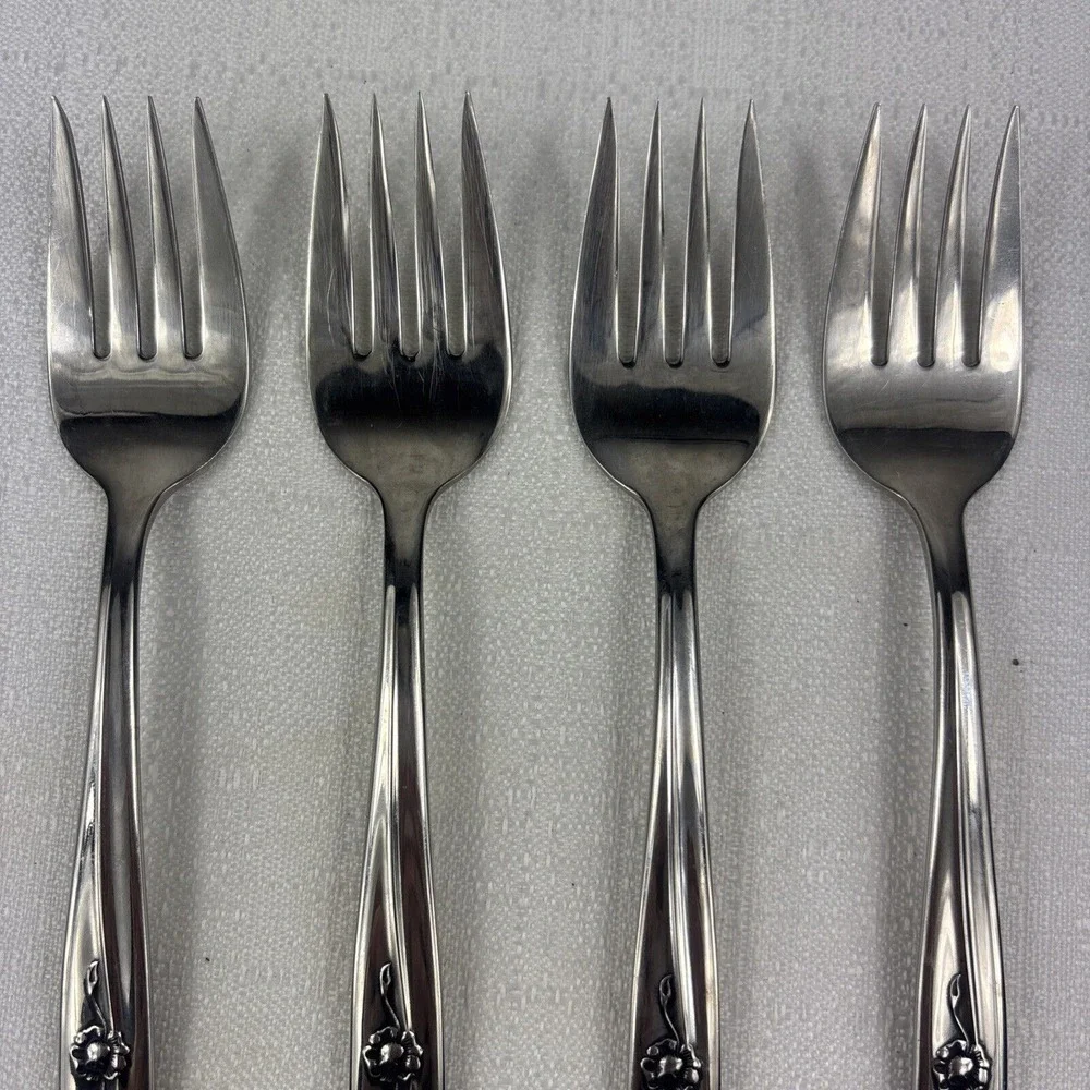 Sears Roebuck Provincial Rose Stainless‎ Salad Fork 6